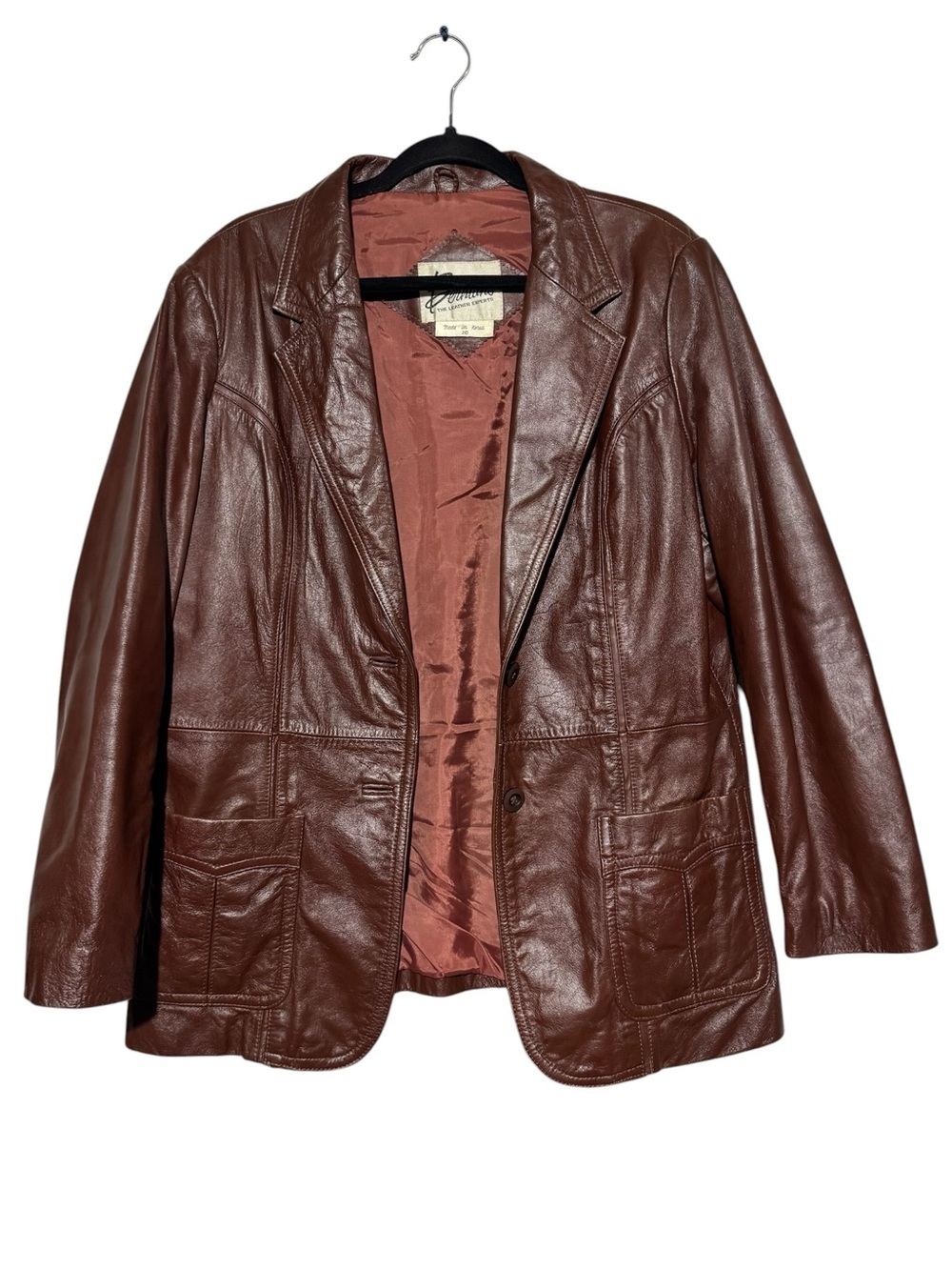 Beenans Vintage Ox Blood Red Leather Jacket Coat Women Size Medium Fall Western